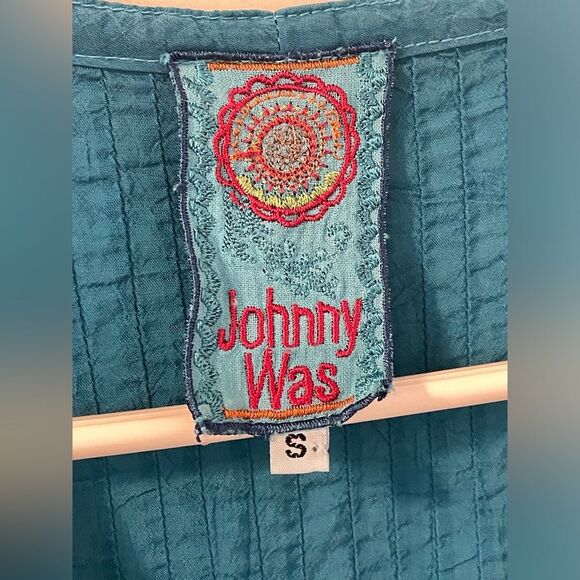 Gorgeous Johnny Was Teal Embroidered Lacy 1/2 sleeve Boho Top in Size Small - Picture 3 of 8